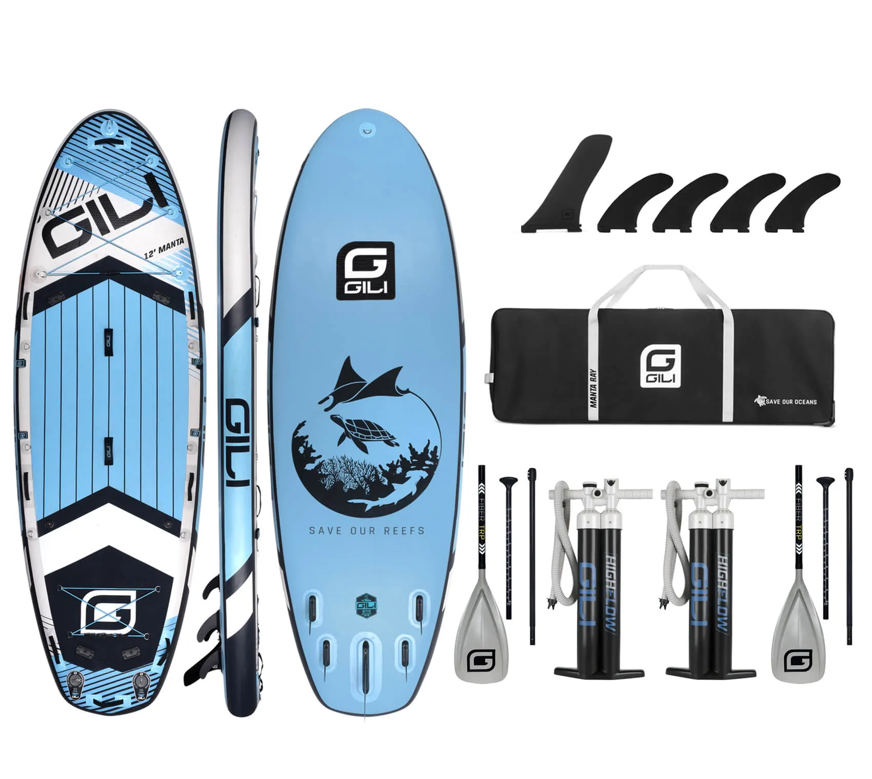 12' / 15' Manta Ray Multi-Person Inflatable Stand Up Paddle Board