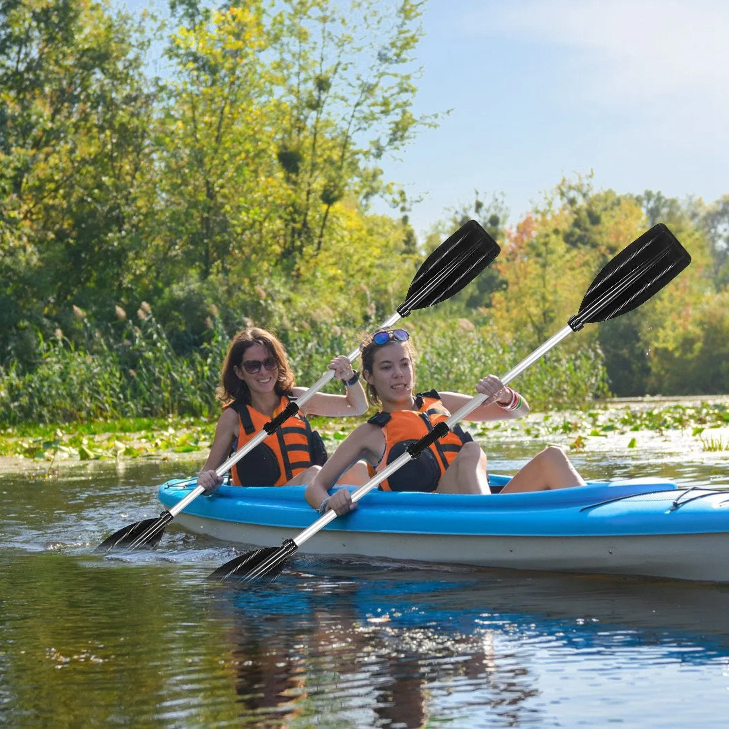 2-Pieces: Kayak Paddles Aluminum Alloy Detachable Canoe