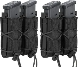 2 Pieces Molle Tactical Pouch Pistol Magazine Holster Universal 9mm Mag Single Double Stack Mag Pouch for 9mm/.40 Calibers 45acp Glock S&W M&P, Sig 226/229,Springfield 1911,Sig Sauger,P365,P365X
