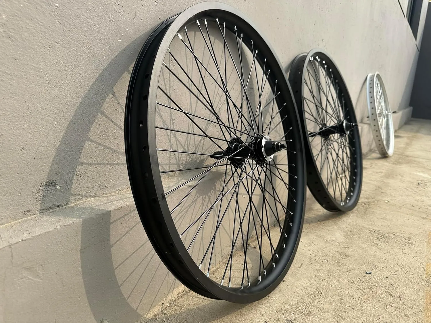 26 inch x 1.85" Heavy Duty Bike Rim Wheel Set, 12 Gauge 48 Spokes Wheelset, Double Wall Aluminum Alloy 26" Bicycle Wheels Rims (Front & Rear) (Black) Disc Brake