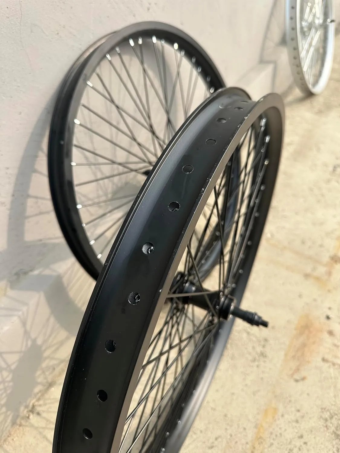 26 inch x 1.85" Heavy Duty Bike Rim Wheel Set, 12 Gauge 48 Spokes Wheelset, Double Wall Aluminum Alloy 26" Bicycle Wheels Rims (Front & Rear) (Black) Disc Brake