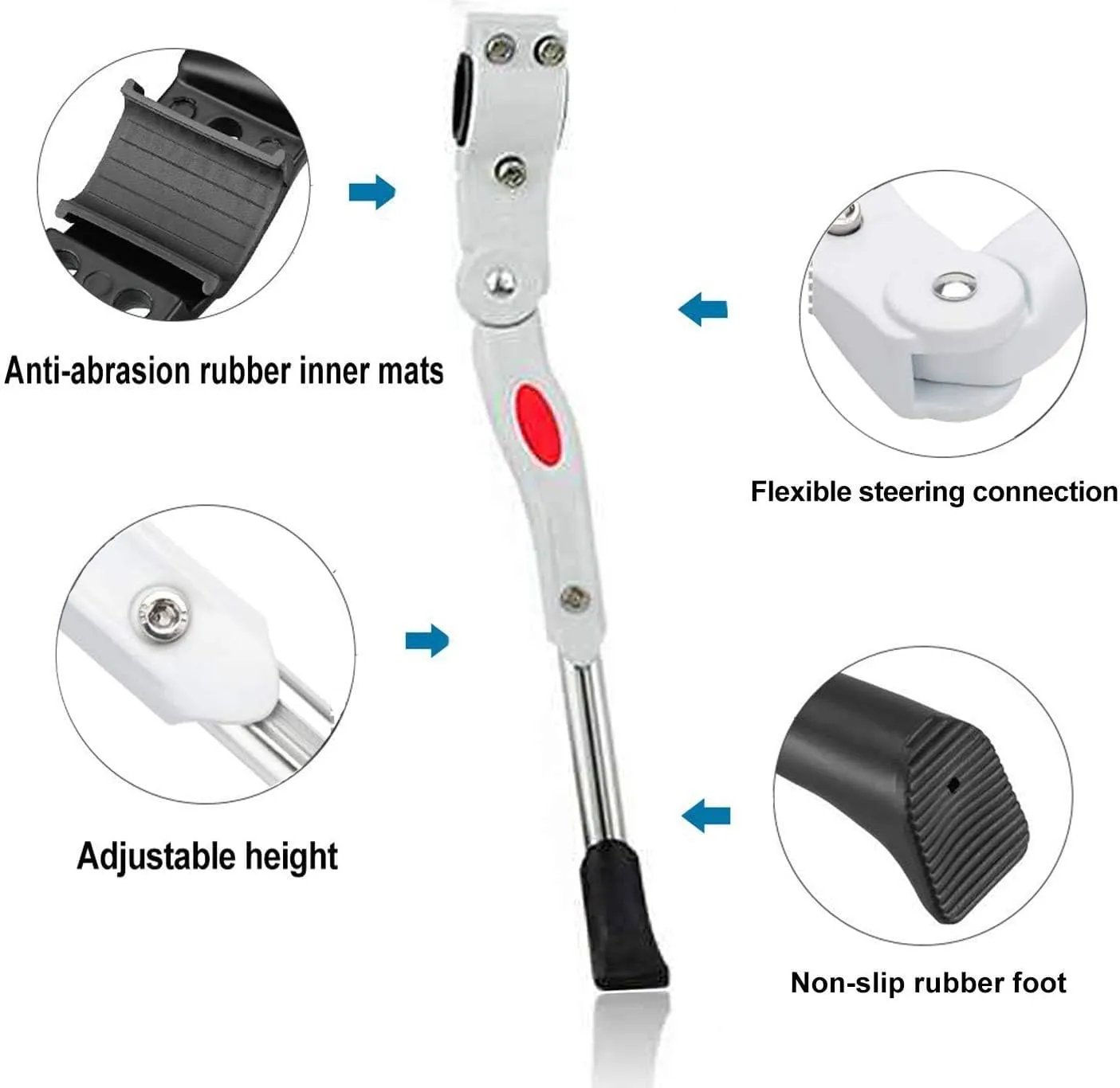 Adjustable Bicycle Kickstand, Bike Side Support Kick Stand for 22 24 26 Inch Mountain Bike and 700 Road Bike