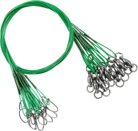AMYSPORTS Saltwater Steel Fishing Leader Wire Stainless Swivel Fishing Leader Freshwater High Strength Wire Leader Lure Black Nickel