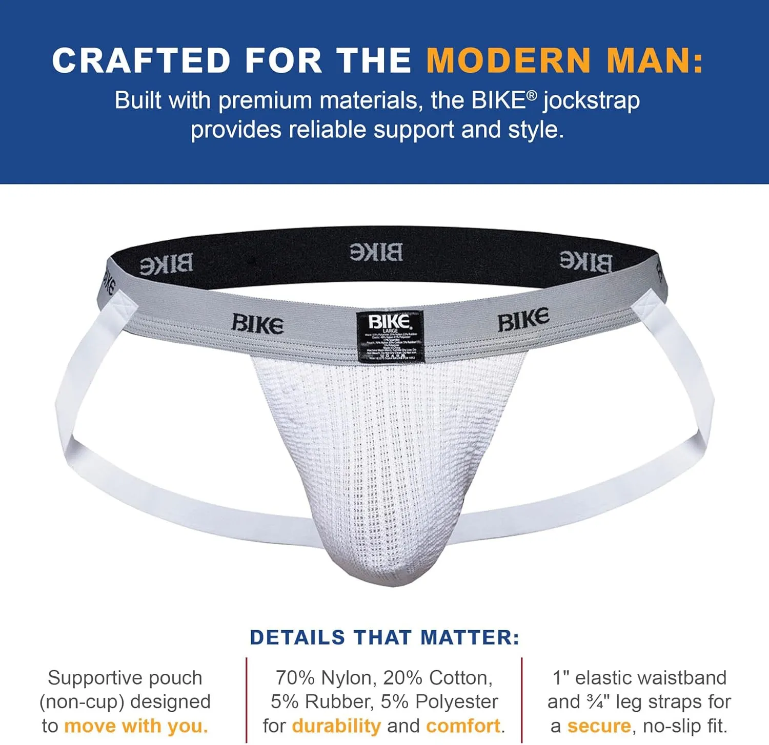 Athletic Swimmer Jockstrap | Lightweight Moisture-Wicking Pouch for Sweat Control | Slim 1-Inch Elastic Waistband