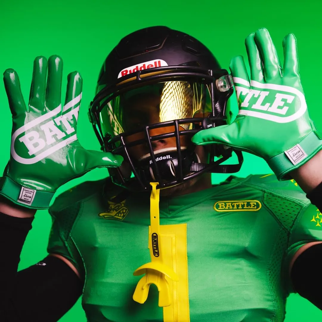 Battle Sports Double Threat Wide Receiver Football Gloves - Adult and Youth Football Gloves - Ultra Stick Gloves