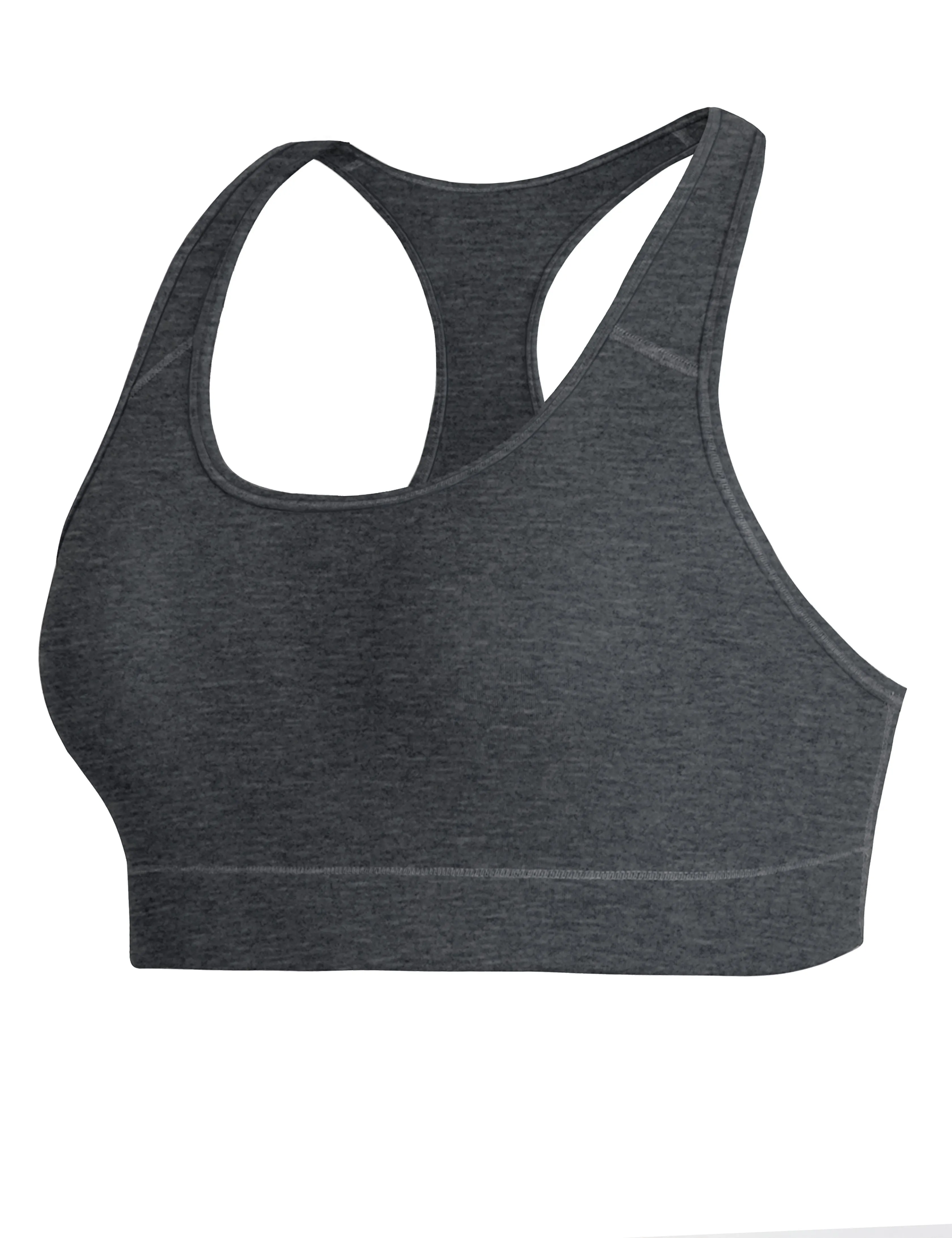 Compression Racerback Sports Bras heathercharcoal_Running