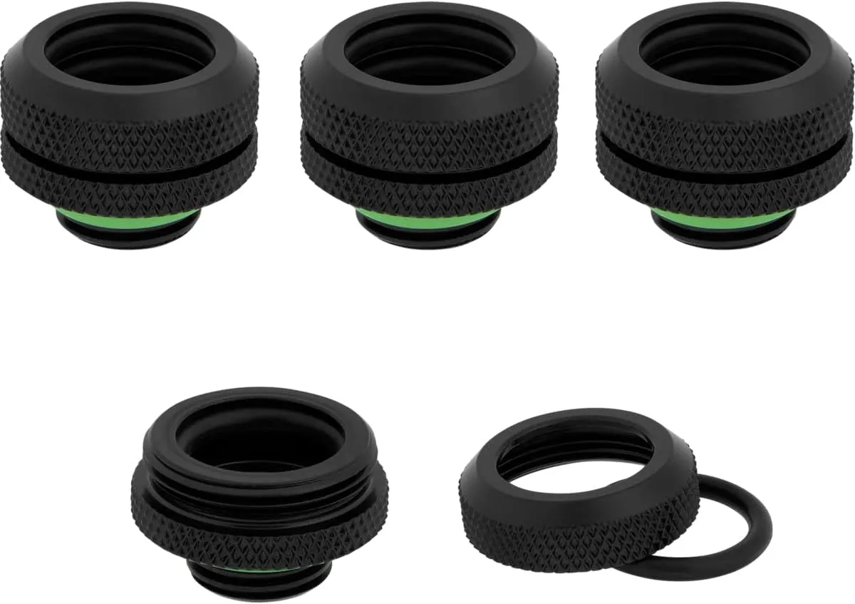 Corsair Hydro X Series XF Hardline 14mm OD Fitting Four Pack  Black
