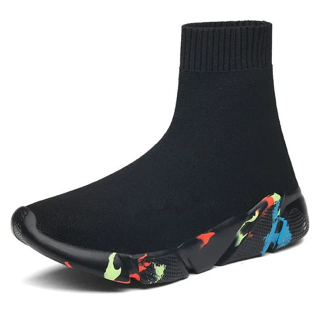 FEOZYZ Sneakers Women Men Knit Upper Breathable Sport Shoes Running Shoes
