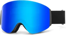 Flip Up Ski Goggles, OTG Snow Goggles, Clamshell Anti Fog UV Protection, Snowboard Goggles for Men Women Youth