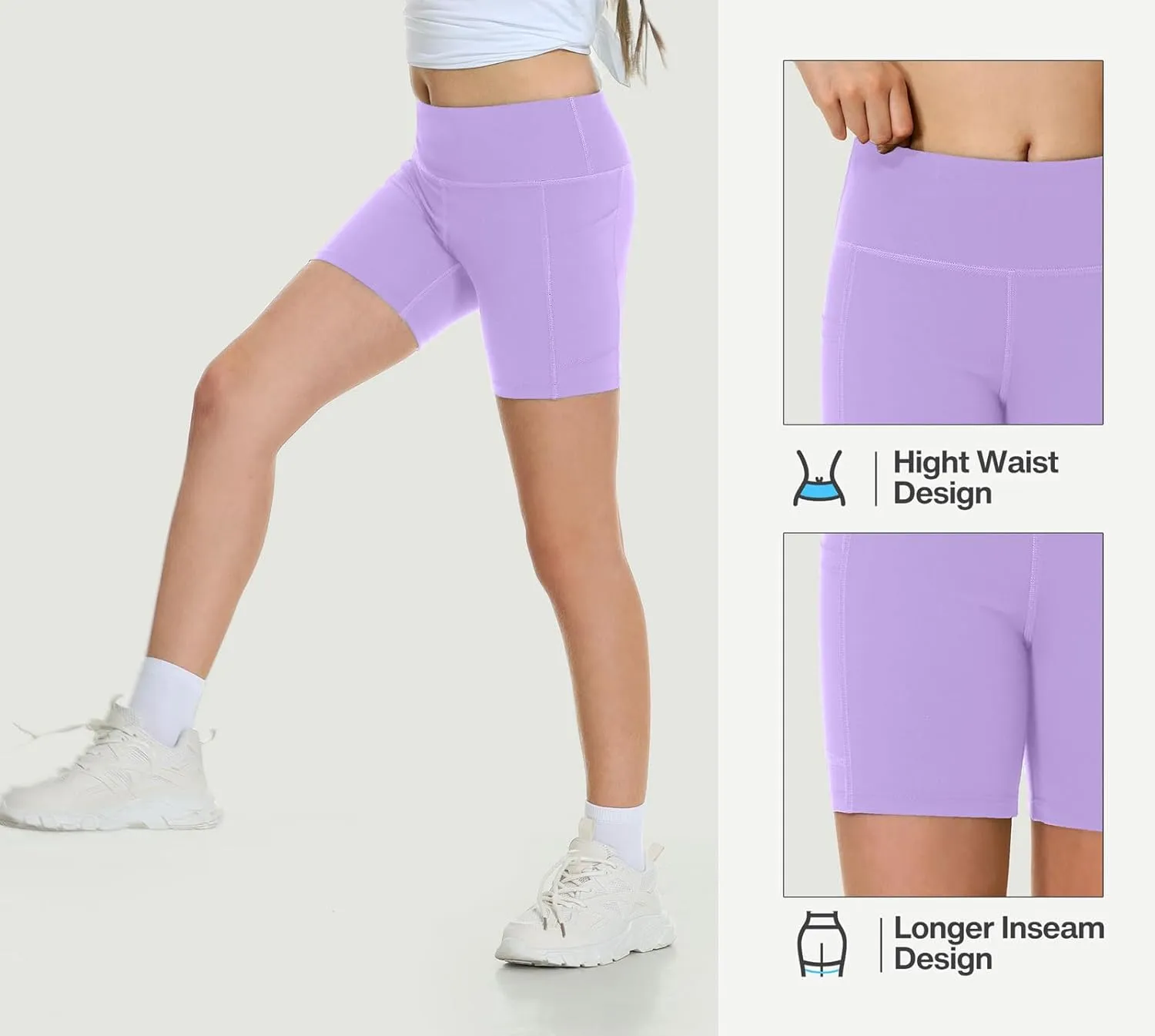 Heathyoga 5" Girls Volleyball Shorts for Teen Girls Dance Biker Shorts Kids Gymnastics Athletic Spandex