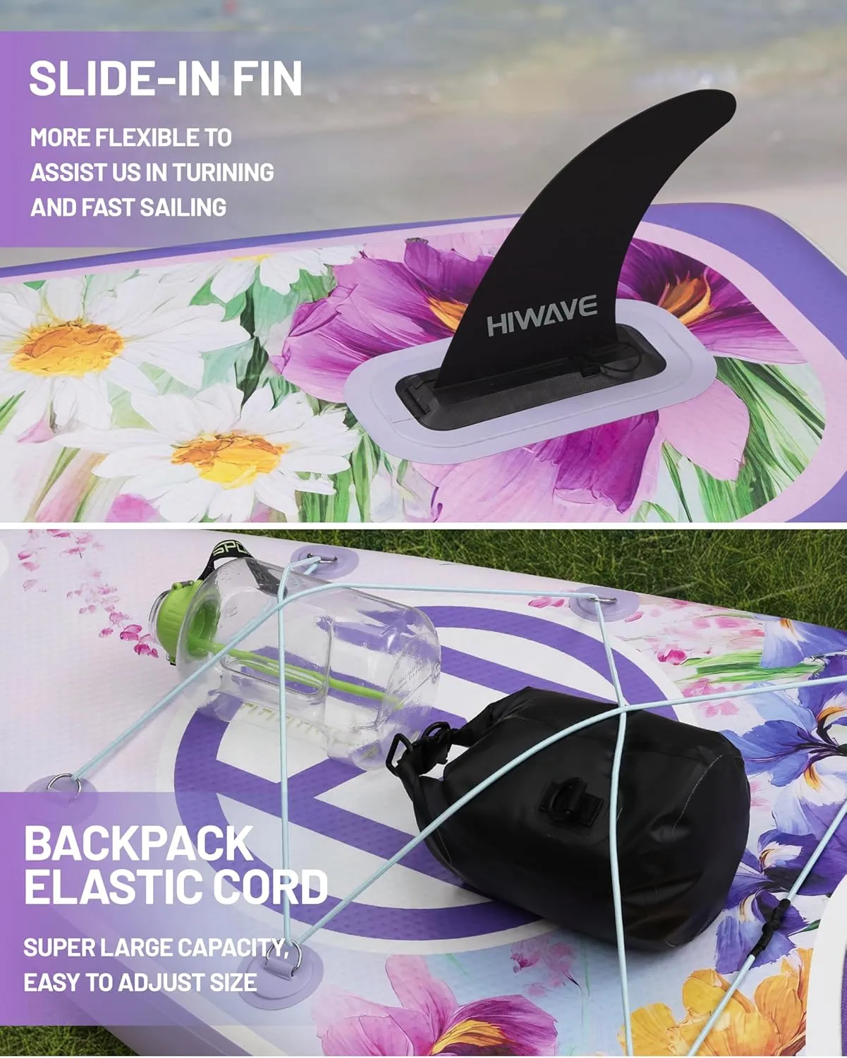 Inflatable Paddle Board 11 '* 34 "* 6" Extra Wide Sup Board, 350lb Capicity Paddle Board for Adults, Suitable for Sea and Lakes, 2 1Family Board