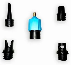 Inflatable SUP Pump Adaptor Air Compressor Valve Converter, Multifunction SUP Valve Bike Pump Adapter w/ 4 Air Valve Nozzles for Inflatable Boat, Stand Up Paddle Board, Inflatable Bed
