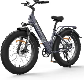 isinwheel M60 Electric Bike for Adults 750W 28mph Ebike with 48V 13Ah Removable Battery, USB Charging Port, 7 Speed Gearshift, 26"4" Fat Tire Electric Bicycles, Step Thru Cruiser E Bike