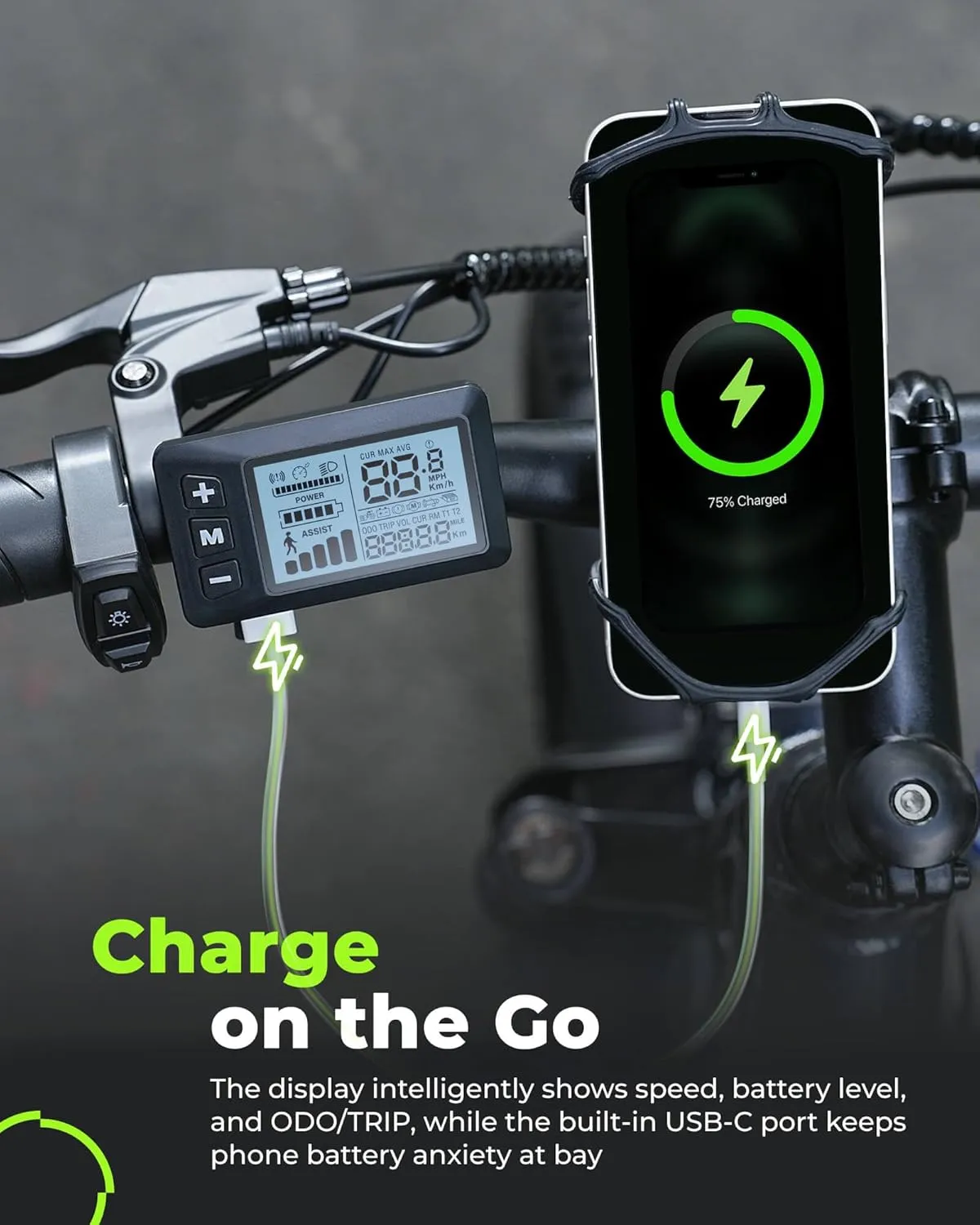 isinwheel M60 Electric Bike for Adults 750W 28mph Ebike with 48V 13Ah Removable Battery, USB Charging Port, 7 Speed Gearshift, 26"4" Fat Tire Electric Bicycles, Step Thru Cruiser E Bike