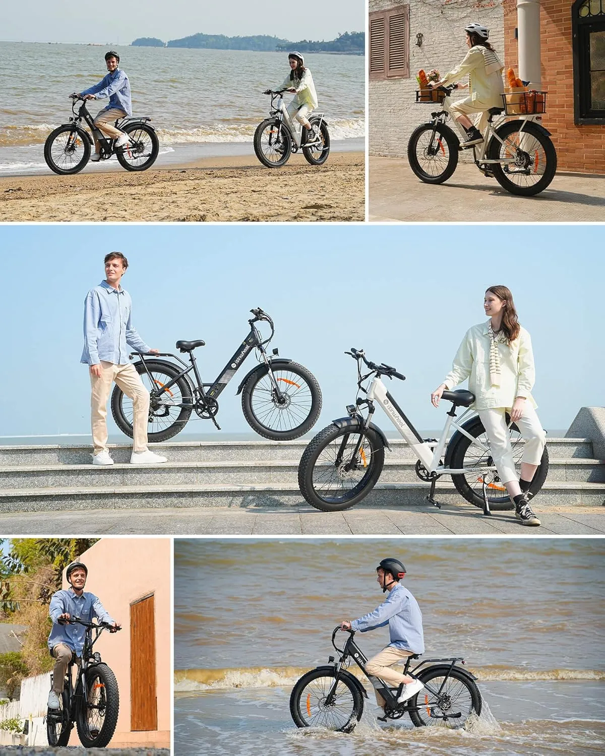 isinwheel M60 Electric Bike for Adults 750W 28mph Ebike with 48V 13Ah Removable Battery, USB Charging Port, 7 Speed Gearshift, 26"4" Fat Tire Electric Bicycles, Step Thru Cruiser E Bike