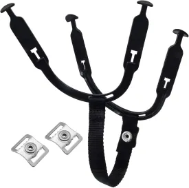 Maxmoral Black Hockey Chin Strap Replacement Parts Ear Loop Repair Kit Hockey Helmet Chinstrap with 2 Stainless Steel Single Reinforced Buckles Hockey Ear Loops for Hockey Helmets