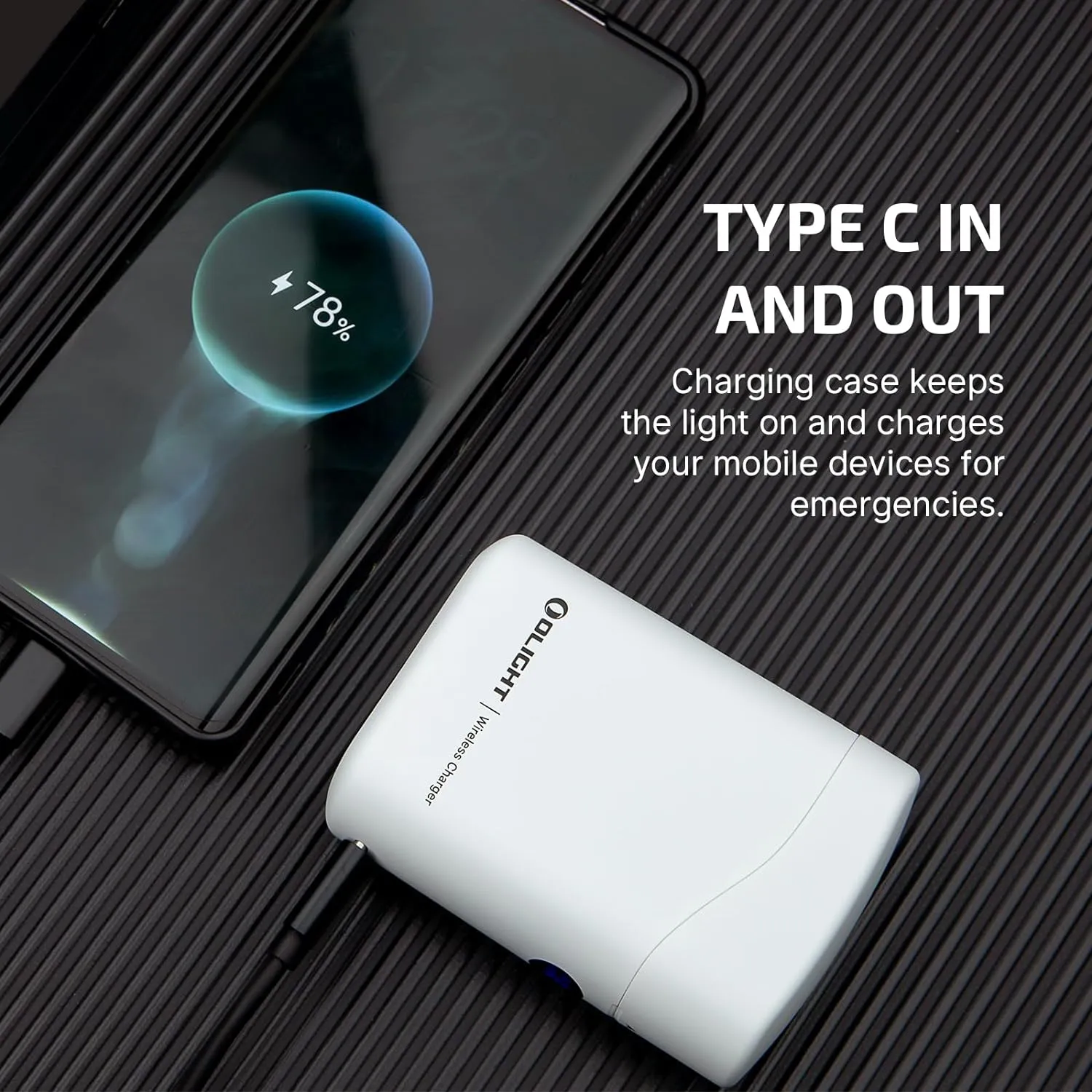 OLIGHT Baton4 Premium Edition EDC Flashlights 1300 Lumens with Type-C Charging Box, Powered by Rechargeable Battery, Small Bright Light for Camping, Emergencies, Outdoors (White)