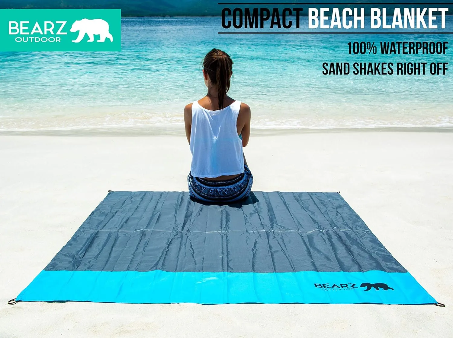 Pocket Blanket - Beach Blanket Waterproof Sandproof, Picnic Blankets Waterproof Foldable, Lightweight & Compact for Hiking, Camping, Travel, Festival Accessories