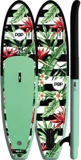 POP Board Co 10'6" Royal Hawaiian Stand Up Paddle Board Inflatable SUP - Mint/Black