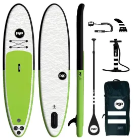 POP Board Co 11' Pop Up Stand Up Paddle Board Inflatable SUP - Green/Black