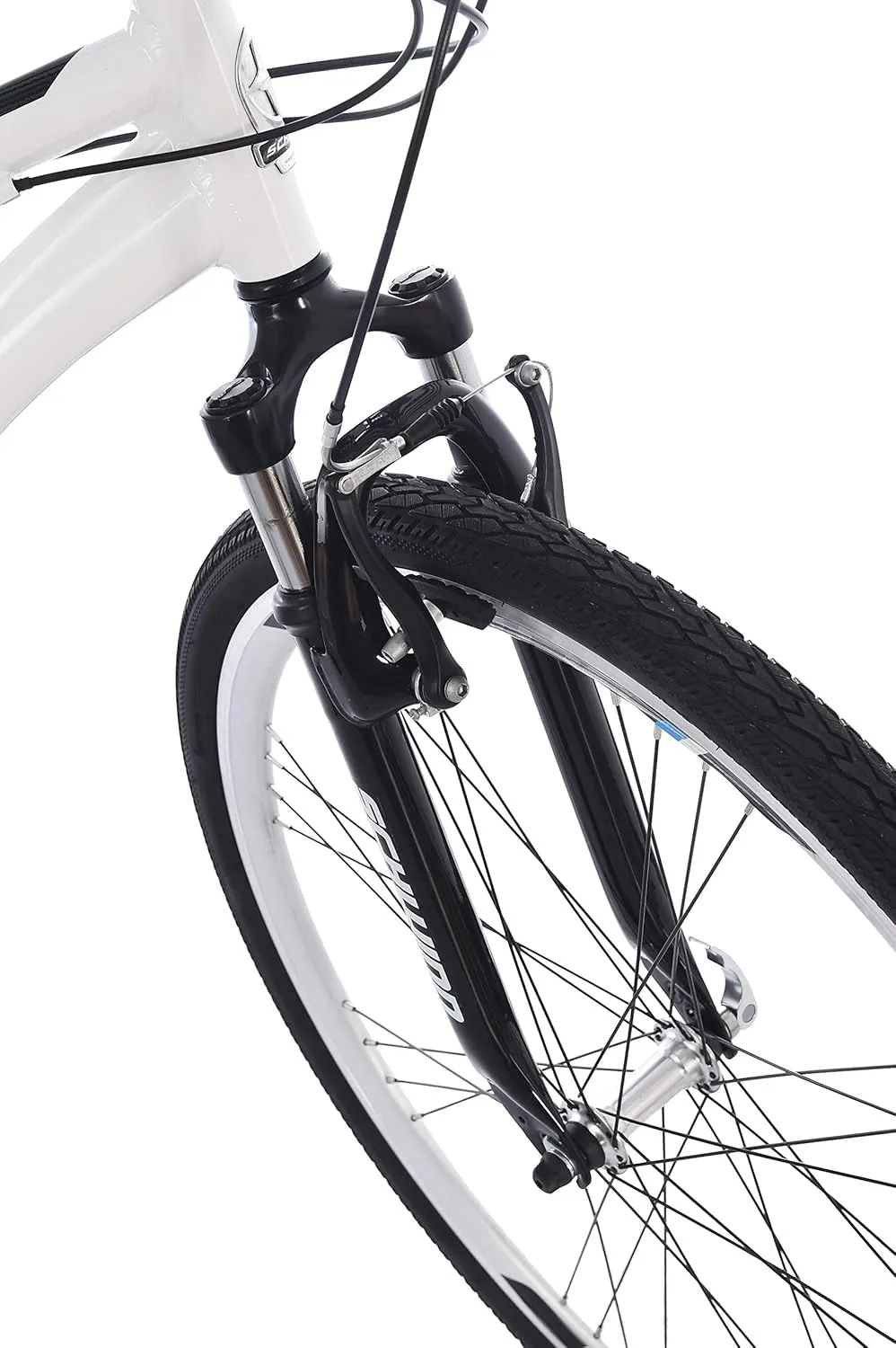 Schwinn Network 1 Hybrid Bike, 700c Mens and Womens Bike, 21-Speed Hybrid Bicycle, Aluminum Frame, Suspension Fork, Alloy Linear Pull Brakes, Adult Bicycle