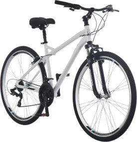 Schwinn Network 1 Hybrid Bike, 700c Mens and Womens Bike, 21-Speed Hybrid Bicycle, Aluminum Frame, Suspension Fork, Alloy Linear Pull Brakes, Adult Bicycle