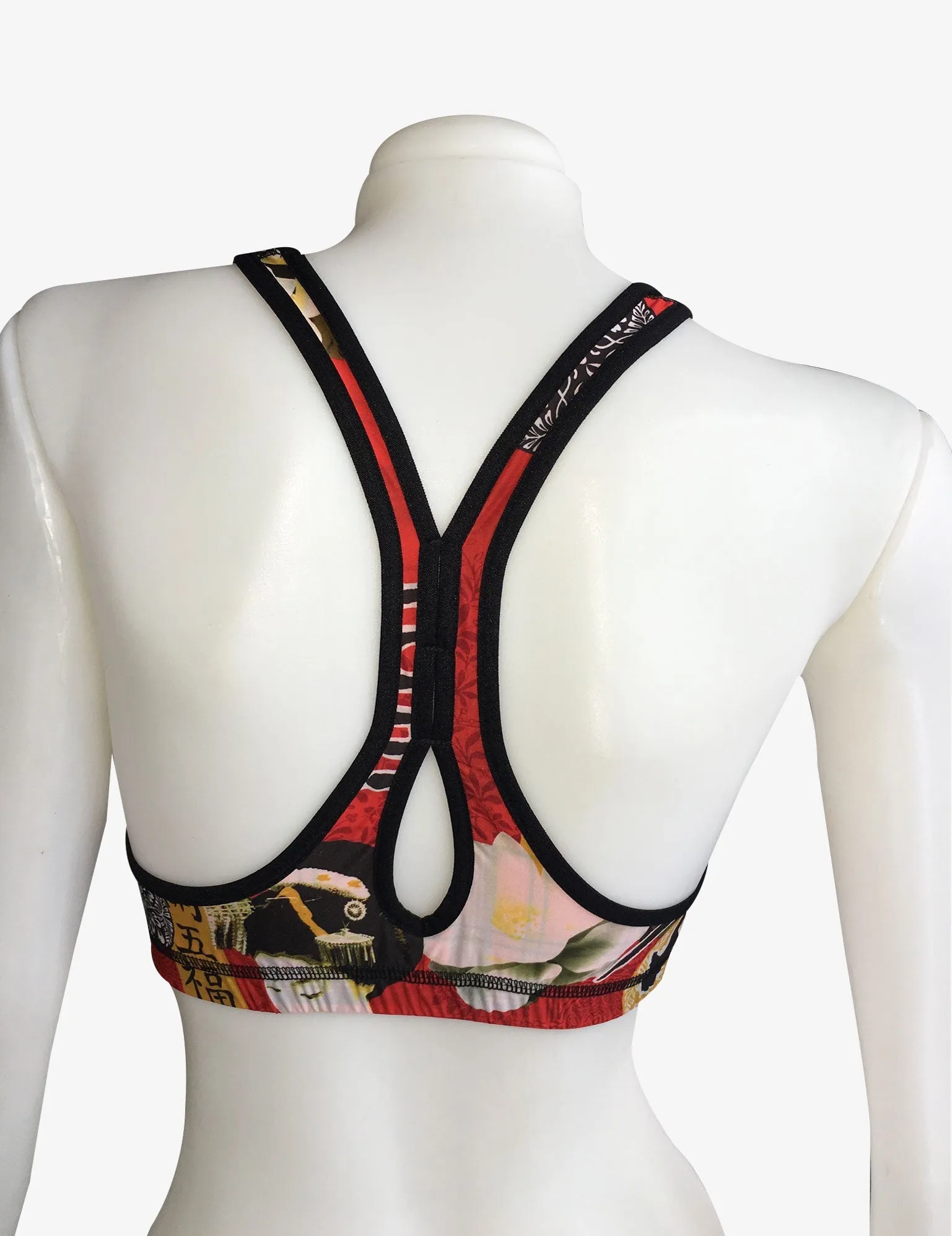 SPORTS BRA RACERBACK RED GEISHA/RED PLAID