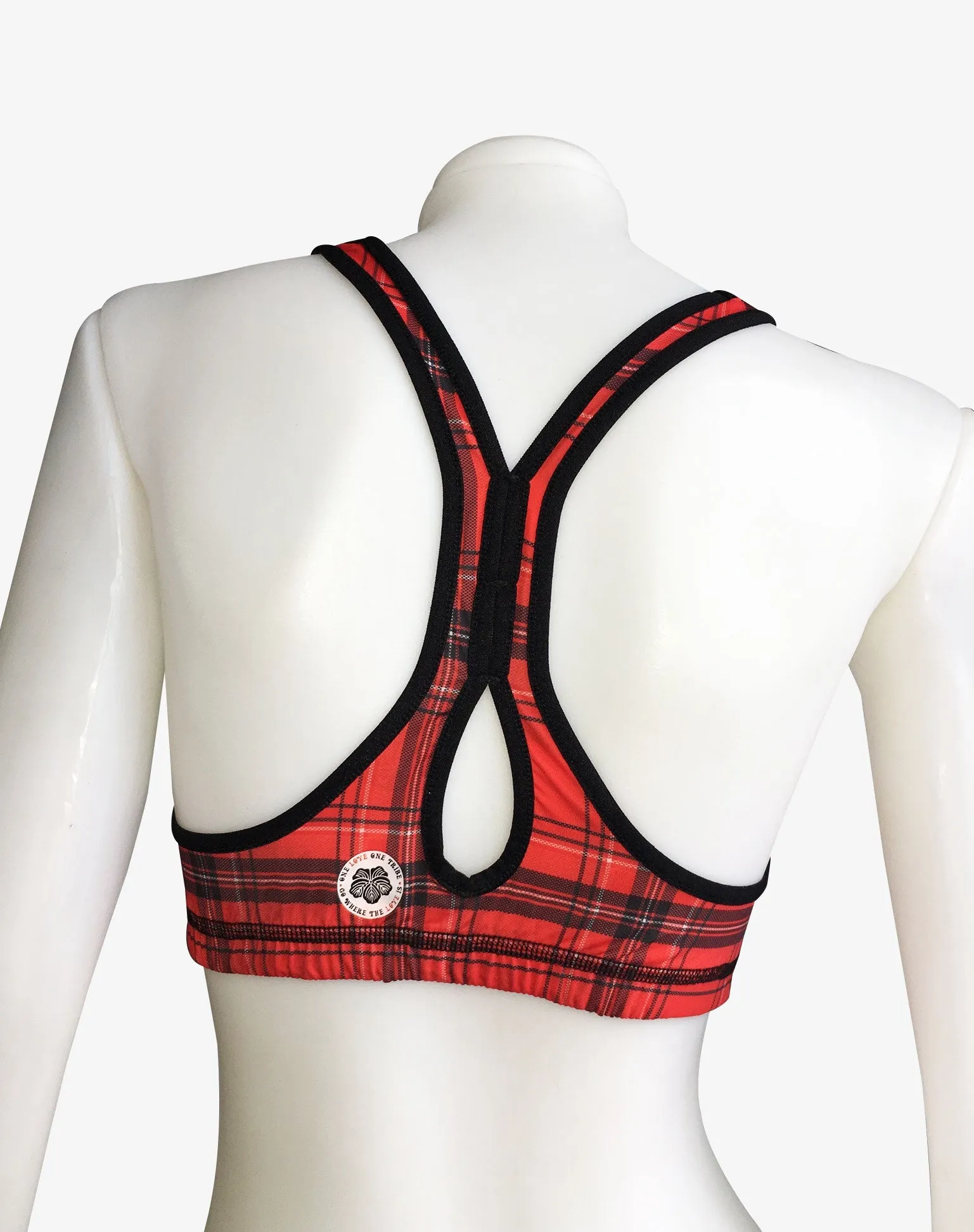 SPORTS BRA RACERBACK RED GEISHA/RED PLAID