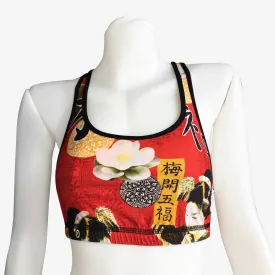 SPORTS BRA RACERBACK RED GEISHA/RED PLAID