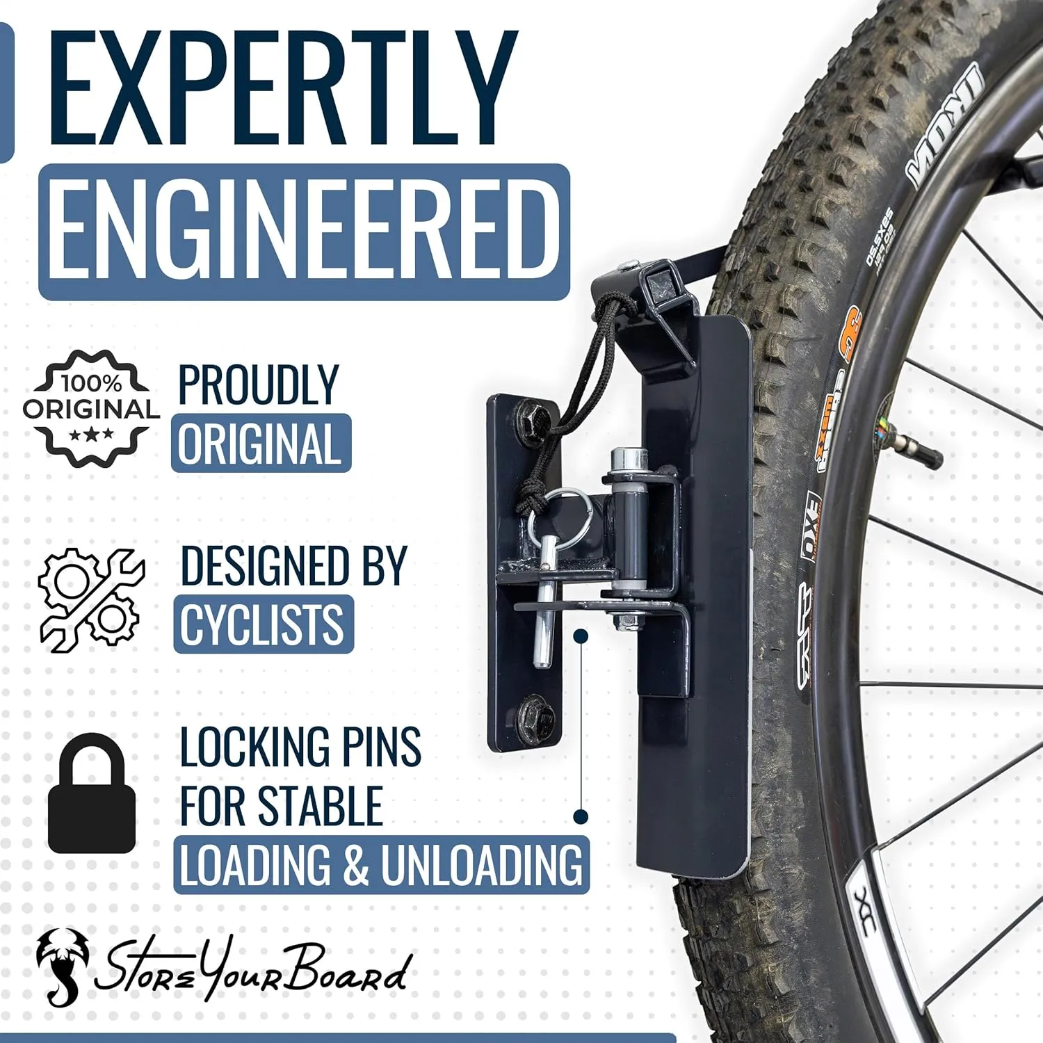 StoreYourBoard Swivel Bike Rack, Bike Rack Garage Wall Mount W/Stopper, Swing 120 Degrees Design, Vertical Hanger Hook for Indoor, Bicycle Storage Rack, Space Saving, Holds 50 lbs per rack
