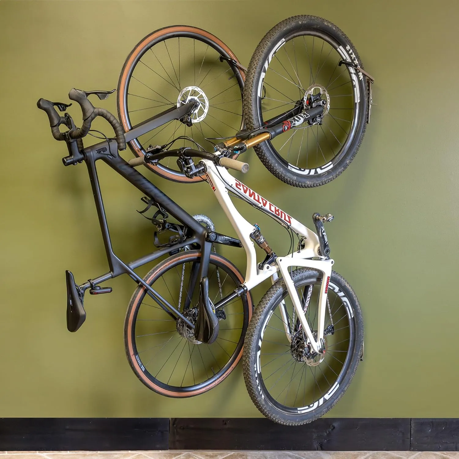 StoreYourBoard Swivel Bike Rack, Bike Rack Garage Wall Mount W/Stopper, Swing 120 Degrees Design, Vertical Hanger Hook for Indoor, Bicycle Storage Rack, Space Saving, Holds 50 lbs per rack