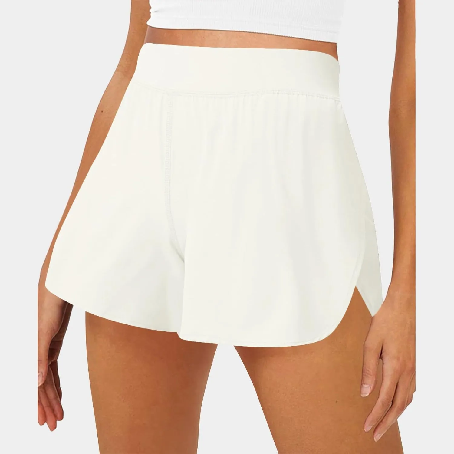 Summer Shorts for Women Trendy with Pockets High Waisted Tummy Control Athletic Shorts Spandex Compression Short Pants
