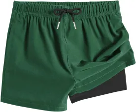 Swim Shorts for Girls Quick Dry High Waisted Trunks with Compression Liner Drawstring Beach Board Shorts Swim Bottoms