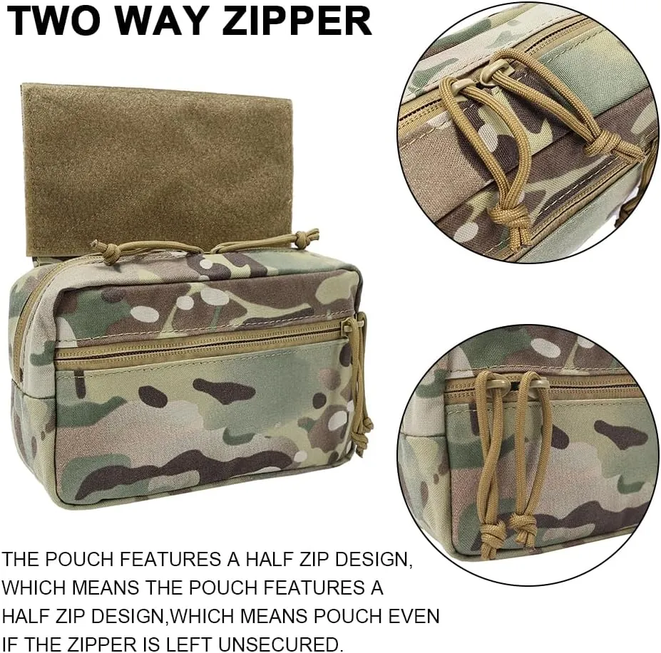 Tactical Drop Pouch with Hook and Loop,Sub Abdominal Carrying Kit Bag Tool Pouch for Airsoft JPC CPC AVS Tactical Vest Chest Rig