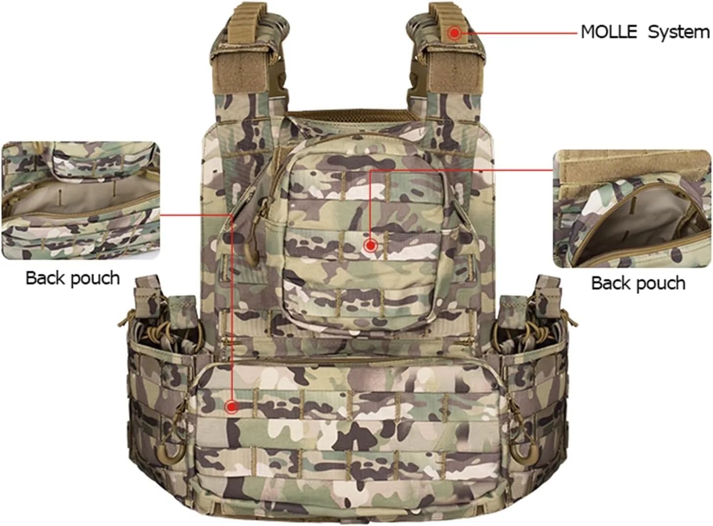 Tactical Vest Quick Release Airsoft Vest for Man Outdoor Adjustable Breathable Vest
