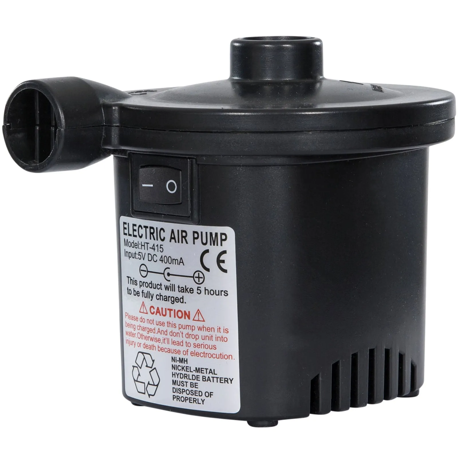 Trespass Cyclone Cordless USB Electric Airbed Pump - Black