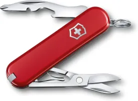 Victorinox Jetsetter Swiss Army Knife, Compact 7 Function Swiss Made Pocket Knife with Scissors, Magnetic Phillips Screwdriver and Key Ring  Red