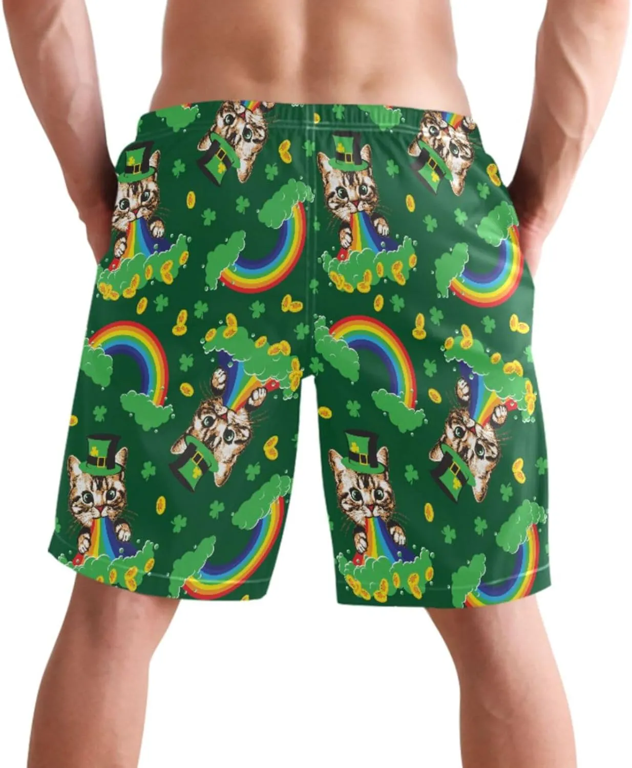 visesunny Stylish Summer Swim Trunks Men's Quick Dry Board Shorts Bathing Suit with Pockets for Men Boyfriends Youth