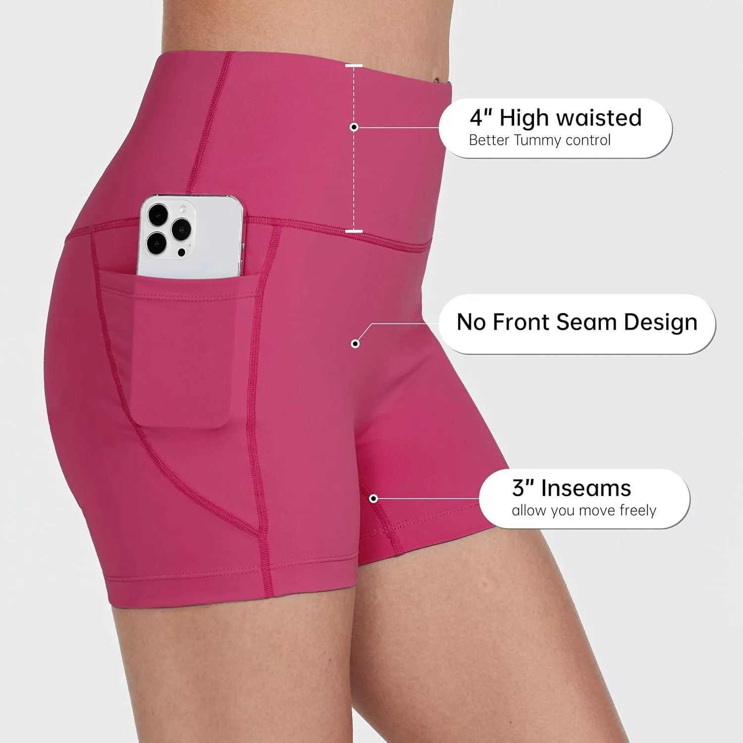 Women's 3"/6" Swim Shorts with Liner Pockets High Waisted Bathing Shorts Bottoms Tummy Control UPF 50 