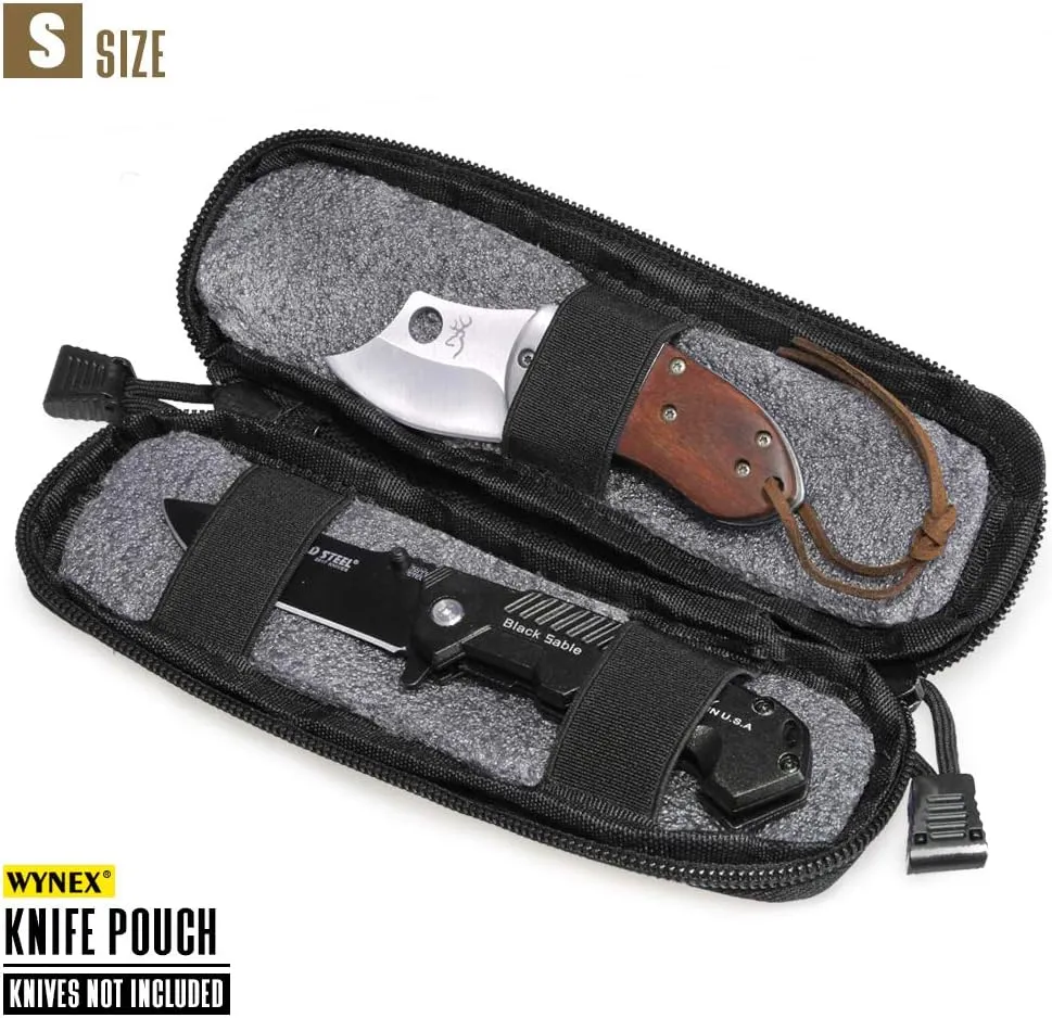 WYNEX Tactical Small Molle Pouch Nylon Knife Sheath Flashlight Holder Multi Tool Pouch Mini Ifak for Belt Epipens Carrying Case Molle Attachment Gear