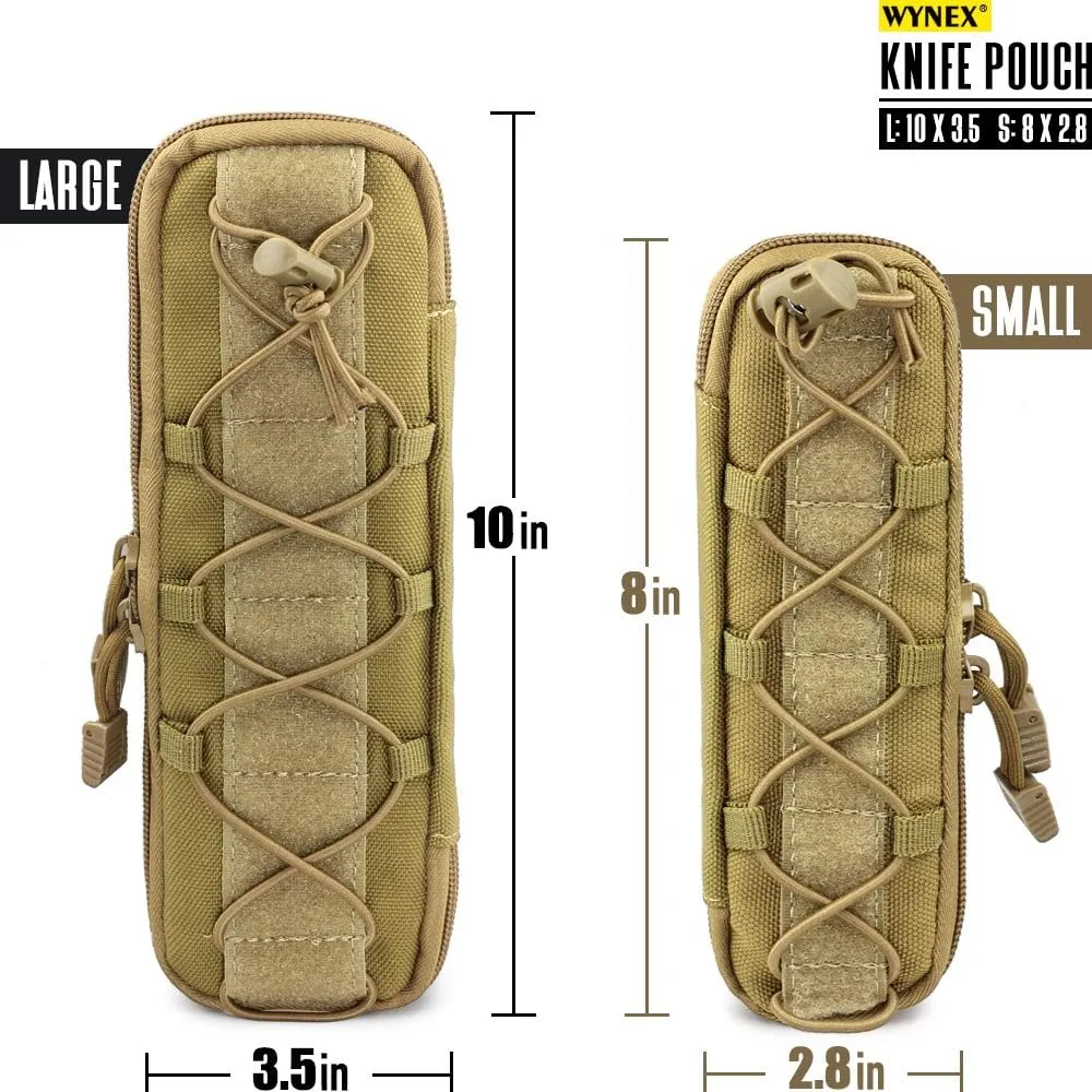 WYNEX Tactical Small Molle Pouch Nylon Knife Sheath Flashlight Holder Multi Tool Pouch Mini Ifak for Belt Epipens Carrying Case Molle Attachment Gear