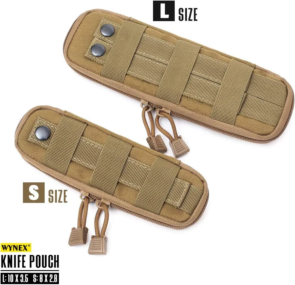 WYNEX Tactical Small Molle Pouch Nylon Knife Sheath Flashlight Holder Multi Tool Pouch Mini Ifak for Belt Epipens Carrying Case Molle Attachment Gear