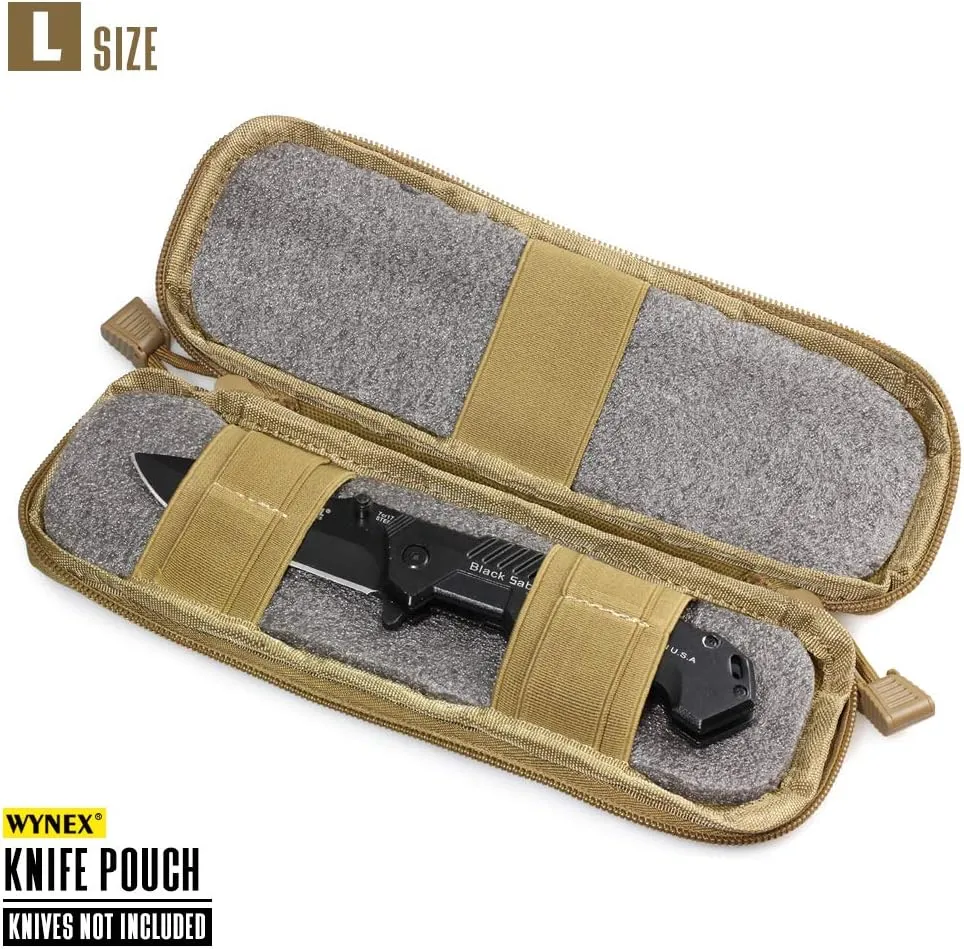 WYNEX Tactical Small Molle Pouch Nylon Knife Sheath Flashlight Holder Multi Tool Pouch Mini Ifak for Belt Epipens Carrying Case Molle Attachment Gear