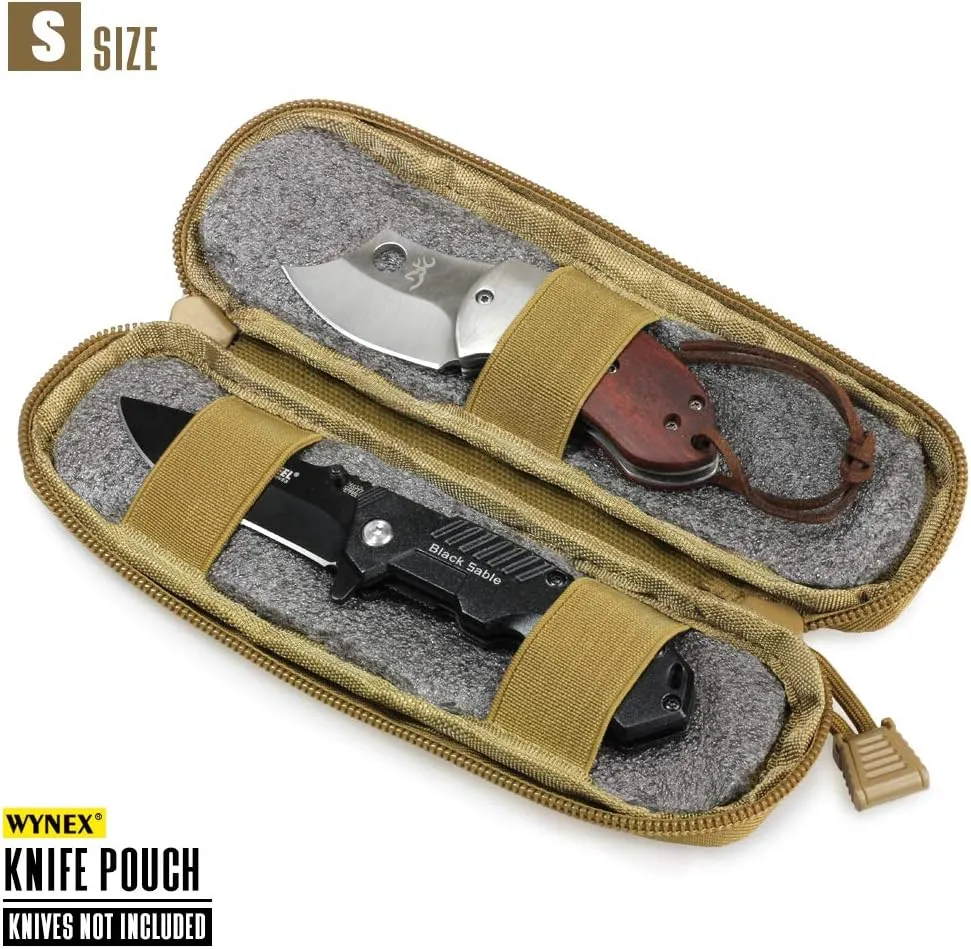 WYNEX Tactical Small Molle Pouch Nylon Knife Sheath Flashlight Holder Multi Tool Pouch Mini Ifak for Belt Epipens Carrying Case Molle Attachment Gear